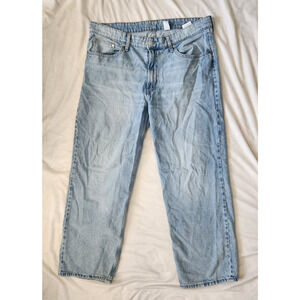 H&M &Denim Jeans Women's Plus Size 14 Light Wash Baggy Low Waist y2k